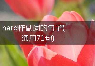 hard作副词的句子(通用71句)