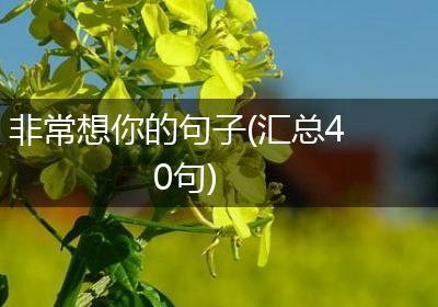 非常想你的句子(汇总40句)