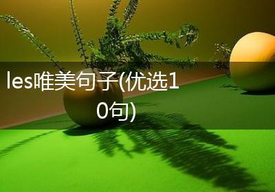 les唯美句子(优选10句)
