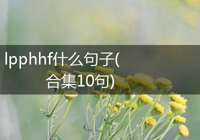 lpphhf什么句子(合集10句)
