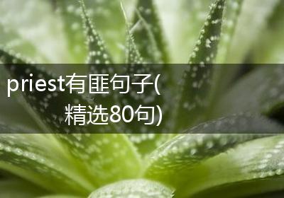 priest有匪句子(精选80句)