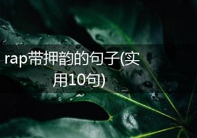 rap带押韵的句子(实用10句)