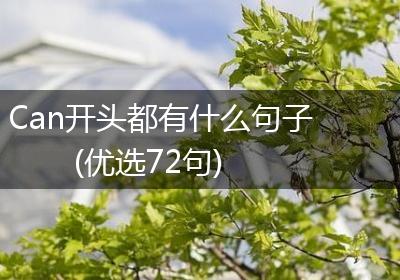 Can开头都有什么句子(优选72句)