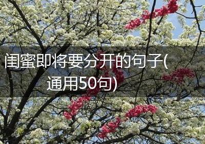 闺蜜即将要分开的句子(通用50句)