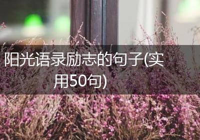 阳光语录励志的句子(实用50句)