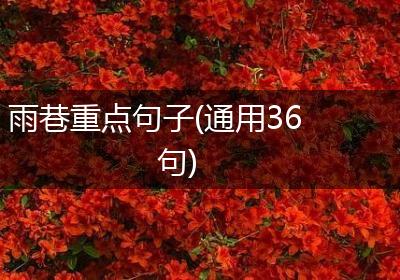 雨巷重点句子(通用36句)