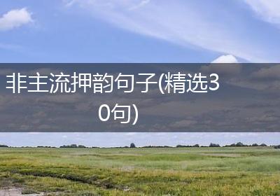 非主流押韵句子(精选30句)