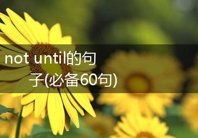 not until的句子(必备60句)