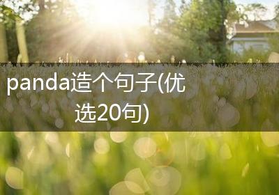 panda造个句子(优选20句)