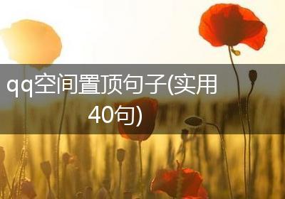 qq空间置顶句子(实用40句)