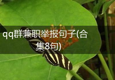 qq群兼职举报句子(合集8句)