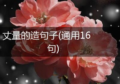 丈量的造句子(通用16句)