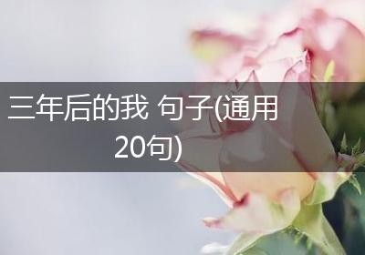 三年后的我 句子(通用20句)