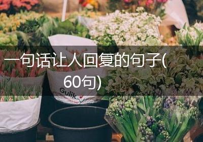 一句话让人回复的句子(60句)