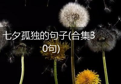 七夕孤独的句子(合集30句)