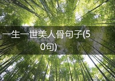 一生一世美人骨句子(50句)