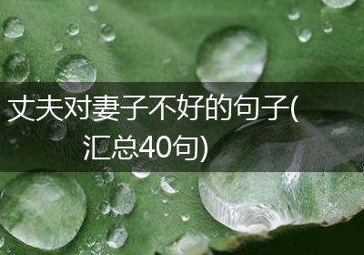 丈夫对妻子不好的句子(汇总40句)
