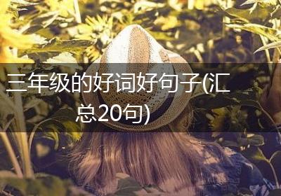 三年级的好词好句子(汇总20句)