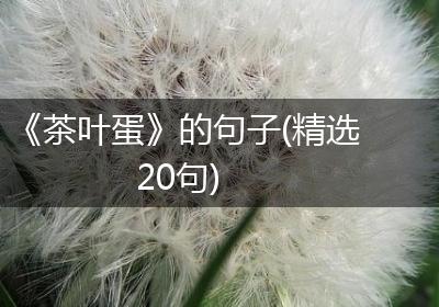 《茶叶蛋》的句子(精选20句)