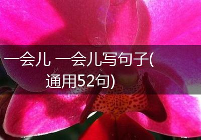 一会儿 一会儿写句子(通用52句)