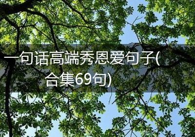 一句话高端秀恩爱句子(合集69句)