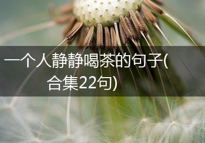 一个人静静喝茶的句子(合集22句)