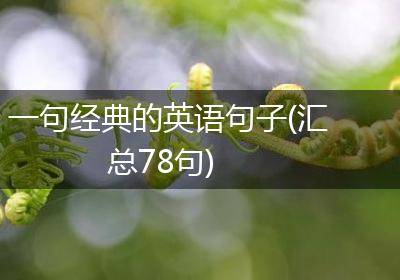 一句经典的英语句子(汇总78句)