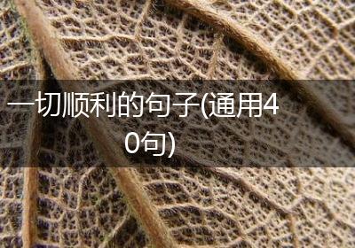 一切顺利的句子(通用40句)