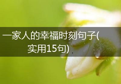 一家人的幸福时刻句子(实用15句)