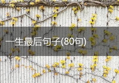一生最后句子(80句)
