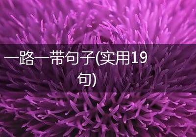 一路一带句子(实用19句)