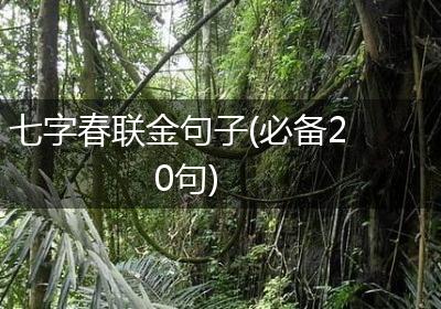 七字春联金句子(必备20句)