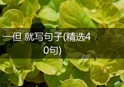 一但 就写句子(精选40句)