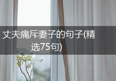 丈夫痛斥妻子的句子(精选75句)