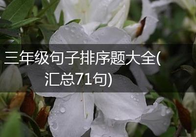三年级句子排序题大全(汇总71句)