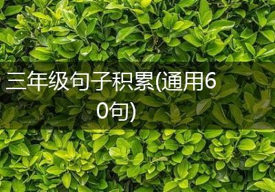三年级句子积累(通用60句)