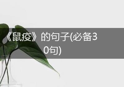 《鼠疫》的句子(必备30句)