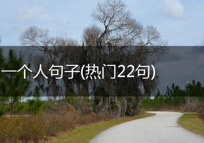 一个人句子(热门22句)