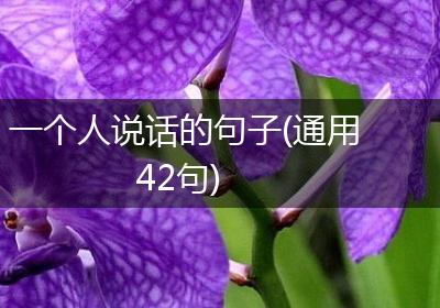 一个人说话的句子(通用42句)