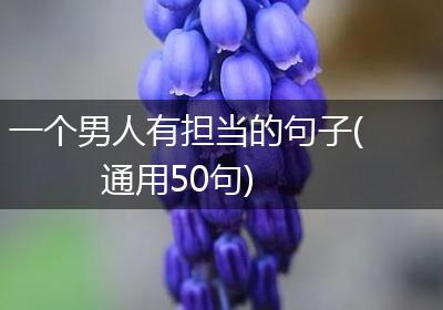 一个男人有担当的句子(通用50句)