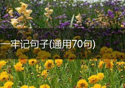 一牢记句子(通用70句)