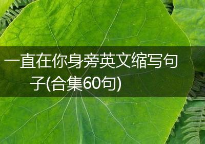 一直在你身旁英文缩写句子(合集60句)