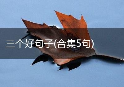三个好句子(合集5句)