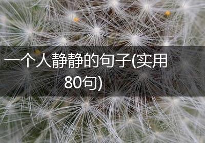 一个人静静的句子(实用80句)