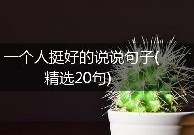 一个人挺好的说说句子(精选20句)