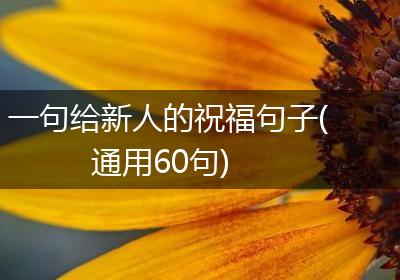 一句给新人的祝福句子(通用60句)
