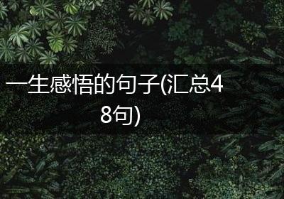 一生感悟的句子(汇总48句)