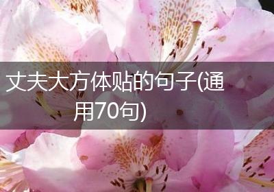 丈夫大方体贴的句子(通用70句)