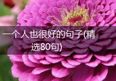 一个人也很好的句子(精选80句)
