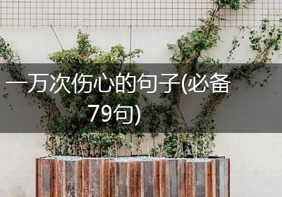 一万次伤心的句子(必备79句)